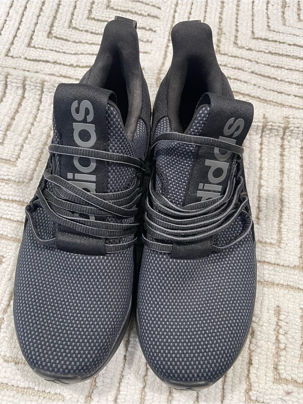 adidas Men's Black and Dark Gray Slip-On Knit Sneakers